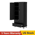 71" Metal Storage Cabinet W/ Lockable Wheels Rolling Tool Organizer 2 Drawers. Fixed Price $299.69.