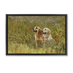 Stupell Industries Happy Dogs Field Day Black Framed Floater Canvas Wall Art. Fixed Price $158.75.