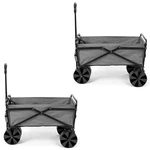 Seina Collapsible Steel Frame Folding Utility Beach Wagon Cart, Gray (2 Pack). Fixed Price $157.99.