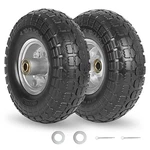 Gicool 4.10/3.50-4 Flat Free 10IN Solid Tire Wheel 5/8IN Axle Heavy Duty. Fixed Price $47.36.