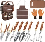 Brown Gardening Tools Set 12-PIECE, Hand Kit With Non-slip Ergonomic. Fixed Price $71.99.