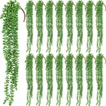 Janinka 16 Pcs Artificial Succulents Bulk Hanging Plants 24 Inches Large Fake.... Fixed Price $55.28.
