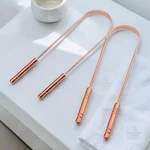 Pure Copper Tongue Scraper Set (2) Ayurvedic Oral Hygiene Cleaner Tool.. Fixed Price $11.89.