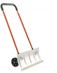 Vevor Winter Snow Pusher Shovel Wheels 24" Durable Metal Plow For Driveway. Fixed Price $25.00.