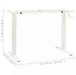 Vidaxl Manual Height Adjustable Standing Desk Frame Hand Crank White. Fixed Price $110.00.