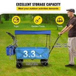 Vevor Extra Large Collapsible Garden Cart With Removable Canopy, Folding Wagon U. Fixed Price $109.30.