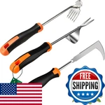 Ganchun 3-PACK Stainless Steel Weeding Tool Set: V, 5-TOOTH, L-shape Hand Weeder. Fixed Price $46.53.