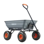 Vevor Poly Garden Dump Heavy-duty Yard Carts And Wagons 4 Cu.ft 600 Lbs. Fixed Price $98.99.