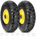 10" Solid Tires, 2 Pack Flat Free 4.10/3.50-4'' Wheels With 5/8 Axle Bore Hole. Fixed Price $49.48.