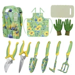 10 Pcs Heavy Duty Aluminum Garden Tool Set Green Floral Print Bag Women Gifts. Fixed Price $52.65.