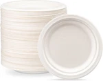 100% Compostable Sugarcane Paper Plates, Heavy Duty, Eco-friendly, Biodegradable. Fixed Price $29.11.