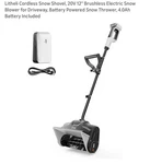 Litheli U20 Cordless Snow Shovel, 20V, 12 Inch Clearing Width, Brushless Motor,. Fixed Price $109.00.