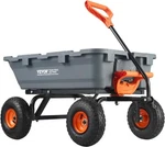 Vevor 800LB Poly Dump Cart Wagon, 4-WHEEL Yard Trailer W/ 10" Tires & Handle. Fixed Price $107.95.