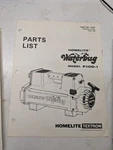 Homelite Parts List Book Manual Catalog Waterbug Pump P100-1. Fixed Price $36.74.