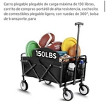Luxcol Foldable Utility Wagon Cart 4-WHEEL Black 150 Capacity. Fixed Price $40.00.