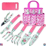 8 Pcs Heavy Duty Floral Garden Tool Set With Bag & Kneeling Pad - Gift For Women. Fixed Price $40.76.