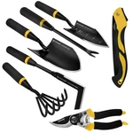 Kemaier 7 - Piece Gardening Set, Stainless Steel Tools, Heavy Duty Hand. Fixed Price $139.84.