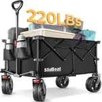 Slidbeat Beach Wagon With Big Universal Wheels Folding - Black. Fixed Price $59.52.