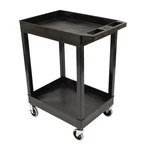 Luxor SEC11-B 24" 18" Plastic Utility Tub Cart Two Shelf Black New. Fixed Price $65.00.