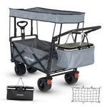 Skymanor Collapsible Wagon With Removable Canopy, 3-IN-1 Upgraded Gray. Fixed Price $236.25.