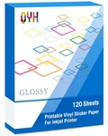 Qyh Glossy Printable Vinyl Sticker Paper For Inkjet Printer 120 Sheets 8.5X11". Fixed Price $62.67.