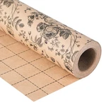 Ulmasinn Kraft Floral Wrapping Paper Roll - 17 Inches X 33 Feet Vintage Bla.... Fixed Price $23.72.