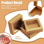 Zonon Brown Kraft Paper Boxes W/ Window 4.1X4.1X1.18" Candy Jewelry Treat. Fixed Price $40.99.
