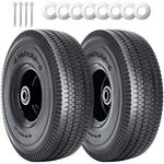 Simeiqi 2PACK X 4.10/3.50-4" Solid Pu Run-flat Tire Wheel Inches, Black. Fixed Price $41.94.