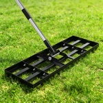 Lawn Leveling Rake, 30"X10" Stainless Steel Leveler With 76" Adjustable .... Fixed Price $65.04.