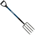 Seymour 49283 4-TINE Forged Spading Fork 30-INCH Blue Fiberglass Handle D-grip. Fixed Price $84.99.