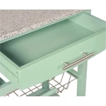 Linon Natalie Granite Top Rolling Kitchen Storage Island Green Wood. Fixed Price $115.06.