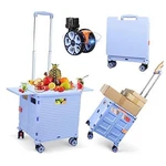 Selorss Folding Utility Cart Portable Rolling BY10-MAGNETIC Extended Lid Blue. Fixed Price $104.40.