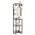 Freestanding Coat Rack With 4 Storage Shelves 6 Hooks-rustic Brown Color:. Fixed Price $116.47.
