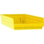 Akro-mils Plastic Shelf Bin Nestable 11-1/8"W X 23-5/8"D 4"H Yellow Lot Of 6. Fixed Price $65.15.