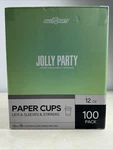 Jolly Party 100 Count 12 Oz White Disposable Paper Coffee Cups With Lids Sleeves. Fixed Price $29.99.
