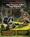 250FT Garden Hose Reel Cart W/ 4 Wheels Steel Holder Basket. Fixed Price $119.99.