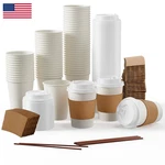 Jolly Party 100 Pack 12 Oz Paper Coffee Cups Disposable Lids. Fixed Price $38.20.
