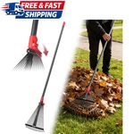 Garden Rake For Leaves: 55 Inch Adjustable Long Handle 18 Metal Tines With 8-17". Fixed Price $34.90.