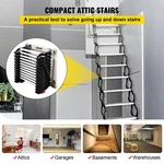 Vevor Pull Down Attic Stairs 12 Steps - Alloy Access Ladder With Armrests, 660. Fixed Price $674.79.