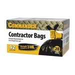 Commander 42 Gallon Contractor Trash Bags 20 Pack 3 Mil Black With Flap Ties. Fixed Price $17.09.