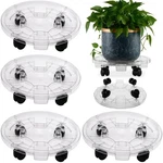 Kvyusflourish 4 Packs 13.8 Inches Large Clear Plant Caddy Saucers On Wheel. Fixed Price $72.48.