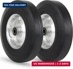 Gicool 10" 2.5" Flat Free Solid Rubber Tire With 5/8" Axle Bore Hole, 1/4". Fixed Price $47.21.