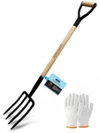 Horijunke Garden FORK,4-TINE Pitchfork,spading Digging Natural Color. Fixed Price $54.71.