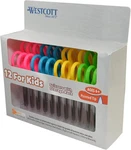 Westcott Kids Scissors 12-PACK W/ Storage Rack Multi-color New In Box. Fixed Price $12.49.