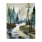 Stupell Industries Watercolor Creek Landscape Canvas Wall Art By Ray Powers. Fixed Price $49.25.