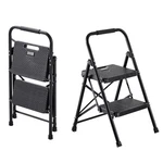 Vevor 2 Ladder Steel Folding Wide Anti-slip Steps Top Handrail 600LBS. Fixed Price $42.99.