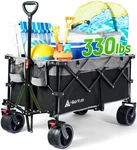 Hikenture Collapsible Wagon Cart, 330LBS 200 / 7 Cubic Feet, Black&grey. Fixed Price $144.92.