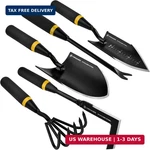 Kemaier Garden Tool Set Featuring Heavy-duty Stainless Steel Hand Cultivator. Fixed Price $112.09.