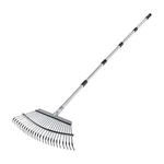 Vevor Leaf Rake, 25 Metal Tines, Adjustable Garden For Lawns With Silver. Fixed Price $36.83.