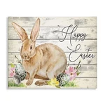 Stupell Industries Spring Floral Happy Easter Bunny Canvas Wall Art, Design B.... Fixed Price $153.49.